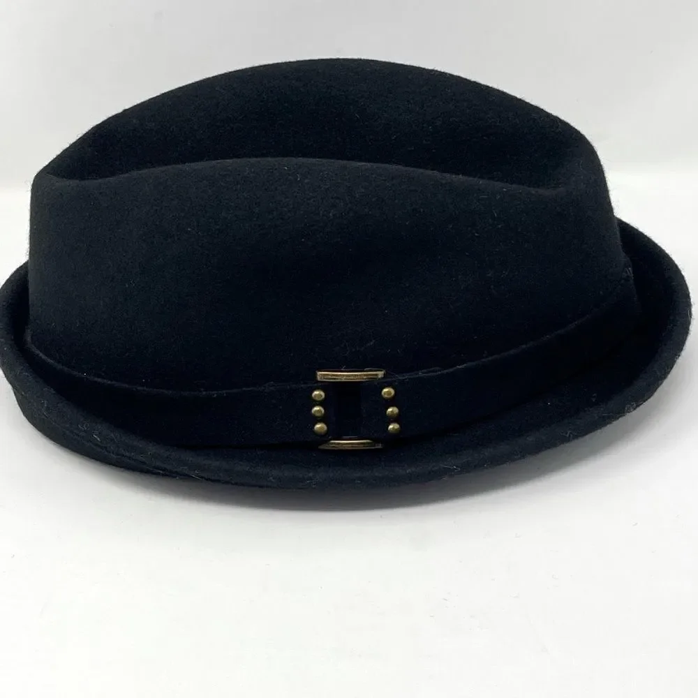 August 100% Wool Black Felt Cloche or Fedora